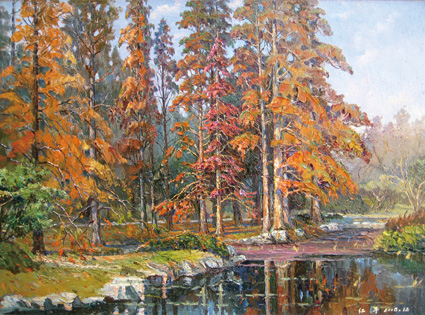 深秋的红衫 60cm×80cm